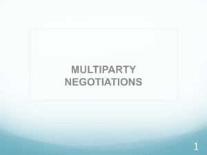 MULTIPARTY NEGOTIATIONS 1