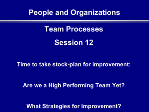 People and Organizations Team Processes Session 12