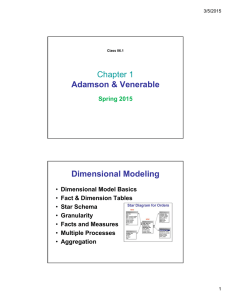 Chapter 1 Adamson &amp; Venerable Dimensional Modeling