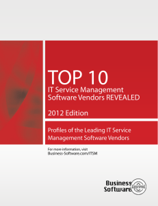TOP 10 IT Service Management Software Vendors REVEALED 2012 Edition