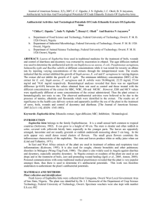 Journal of American Science, 3(3), 2007, C. C. Ogueke, J.... Euphorbia hirta