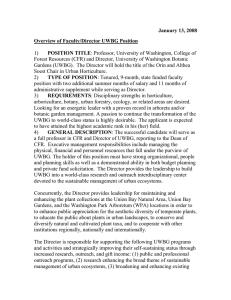 January 13, 2008 Overview of Faculty/Director UWBG Position POSITION TITLE