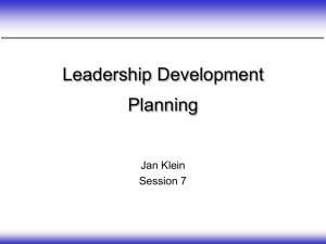 Leadership Development Planning Jan Klein Session 7