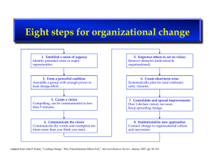 Eight steps for organizational change
