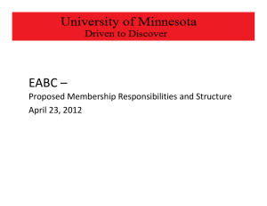 EABC – Proposed Membership Responsibilities and Structure April 23, 2012