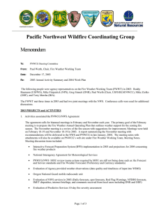 Pacific Northwest Wildfire Coordinating Group Memorandum