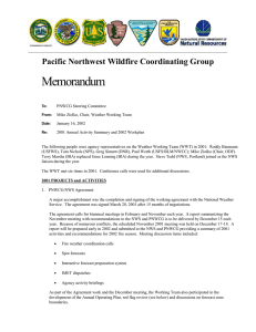 Memorandum  Pacific Northwest Wildfire Coordinating Group