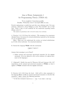 Home Assignments 1 for Programming Theory (TDDA 43) Most of