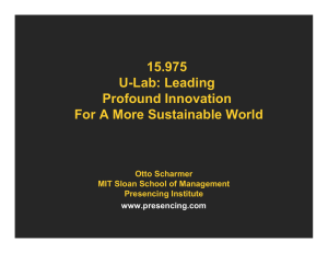 15.975 U-Lab: Leading Profound Innovation For A More Sustainable World