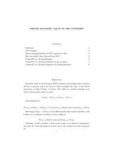 PRICING  ECONOMIC  VALUE  TO  THE ... Contents Deﬁnition 1