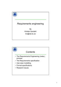 Requirements engineering Contents