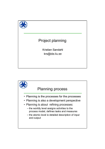 Project planning Planning process