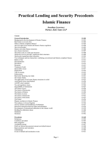 Practical Lending and Security Precedents Islamic Finance  Jonathan Lawrence