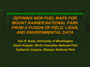 DEFINING NEW FUEL MAPS FOR MOUNT RAINIER NATIONAL PARK AND ENVIRONMENTAL DATA