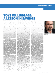 Toys Vs. luggage: a lesson in saVings supply chain links