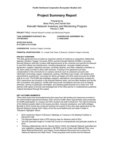 Project Summary Report Klamath Network Inventory and Monitoring Program  Prepared by