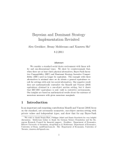 Bayesian and Dominant Strategy Implementation Revisited 8.2.2011