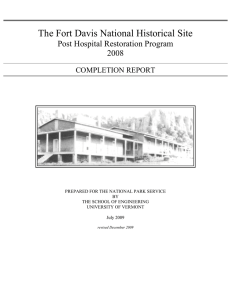 The Fort Davis National Historical Site Post Hospital Restoration Program 2008 COMPLETION REPORT