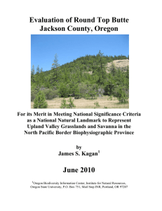 Evaluation of Round Top Butte Jackson County, Oregon