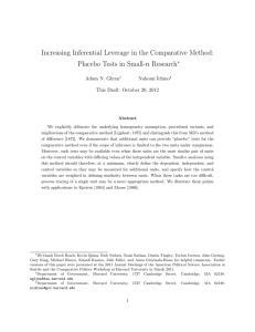 Increasing Inferential Leverage in the Comparative Method: ∗ Adam N. Glynn
