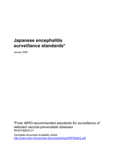 Japanese encephalitis surveillance standards*  WHO-recommended standards for surveillance of