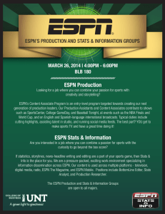 ESPN Production ESPN’S PRODUCTION AND STATS &amp; INFORMATION GROUPS BLB 180