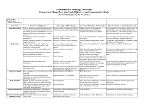 Gastrointestinal Pathology Fellowship Competencies-Based Learning Goals/Objectives and Assessment Methods