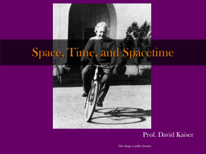 Space, Time, and Spacetime Prof. David Kaiser This image is public domain.