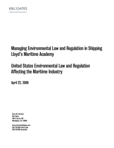 Managing Environmental Law and Regulation in Shipping Lloyd’s Maritime Academy