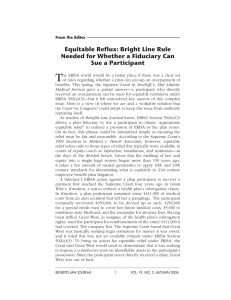 T Equitable Reflux: Bright Line Rule Needed for Whether a Fiduciary Can