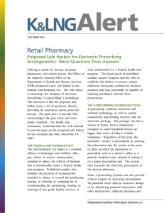 Retail Pharmacy Proposed Safe Harbor for Electronic Prescribing
