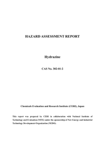 HAZARD ASSESSMENT REPORT  Hydrazine CAS No. 302-01-2