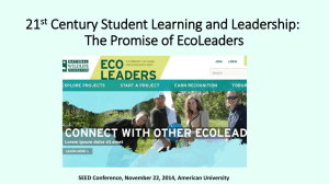 21 Century Student Learning and Leadership: The Promise of EcoLeaders st