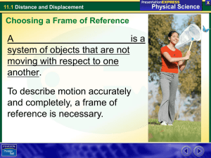 ______________________ system of objects that are not moving with respect to one another.