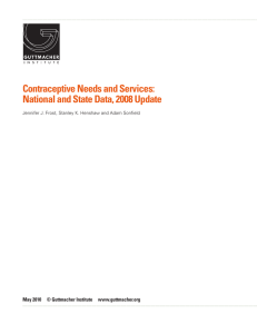 Contraceptive Needs and Services: National and State Data, 2008 Update