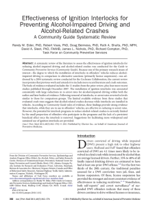 Effectiveness of Ignition Interlocks for Preventing Alcohol-Impaired Driving and Alcohol-Related Crashes