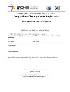 Designation of focal point for Registration
