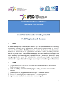 Draft WSIS+10 Vision for WSIS Beyond 2015 С7. ICT Applications: E-Business
