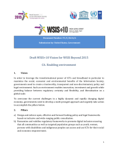 Draft WSIS+10 Vision for WSIS Beyond 2015 C6. Enabling environment
