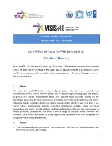 Draft WSIS+10 Vision for WSIS Beyond 2015 С8. Cultural Diversity