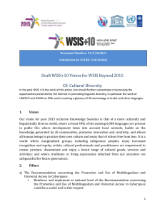 Draft WSIS+10 Vision for WSIS Beyond 2015 С8. Cultural Diversity