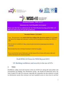 Document Number : WSIS+10/3/7 Submission by: Czech Republic, Government