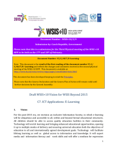Document Number : WSIS+10/3/9 Submission by: Czech Republic, Government