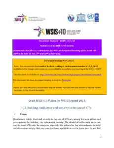 Document Number : WSIS+10/3/11 Submission by: IFIP, Civil Society