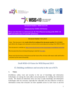 Document Number : WSIS+10/3/96 Submission by: ICANN, Civil Society