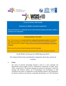 Document Number: WSIS+10/4/86 Submission by: UNESCO, International organization