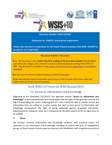 Document Number: WSIS+10/4/87 Submission by: UNESCO, International organization