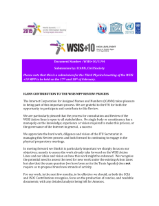 Document Number : WSIS+10/3/94 Submission by: ICANN, Civil Society