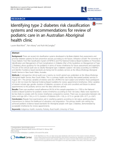 Identifying type 2 diabetes risk classification