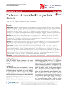 The burden of mental health in lymphatic filariasis Open Access